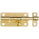 National Hardware 4 In. Brass Steel Door Barrel Bolt Image 1