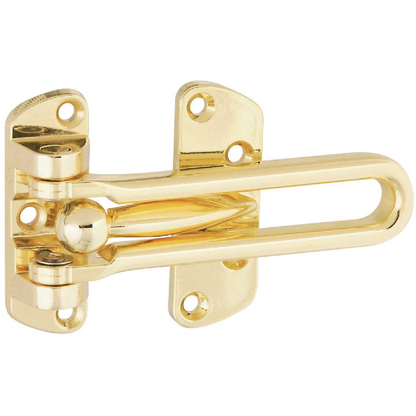 National Hardware Polished Brass Decorative Door Security Guard Image 1