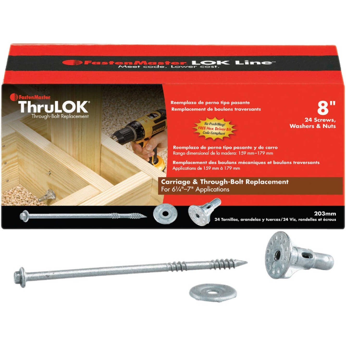 ThruLok 8 In. Galvanized Screw Bolt (24 Ct.) Image 1