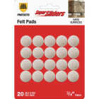 Super Sliders 3/4 In. Round Beige Felt Furniture Pads (20-Piece) Image 1