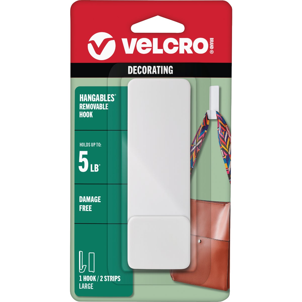 Velcro Brand Hangables 5 Lb. Capacity White Removable Large Hook