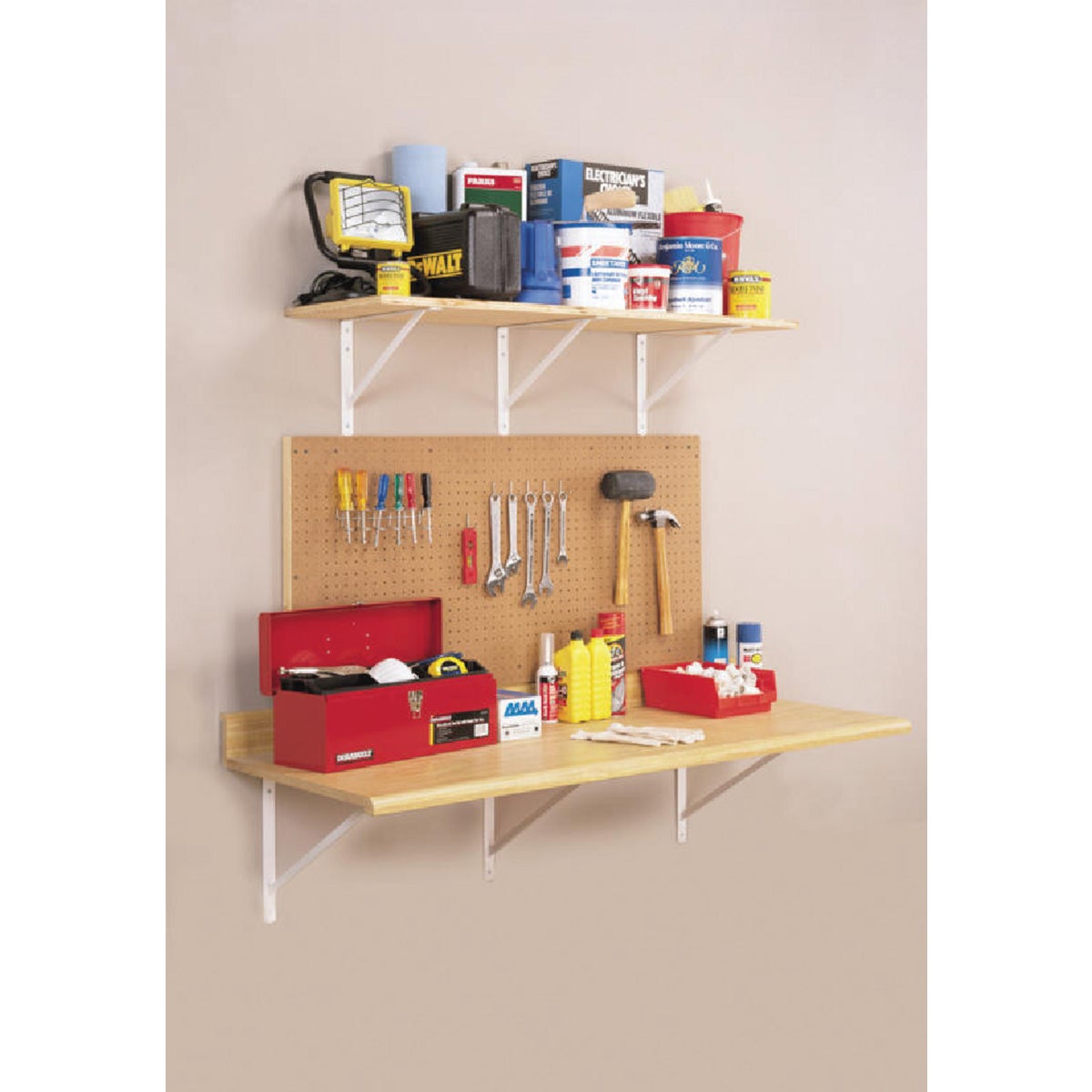 Knape & Vogt 208 Series 20 In. D. x 13 In. H. White Super Duty L-Bracket Image 2