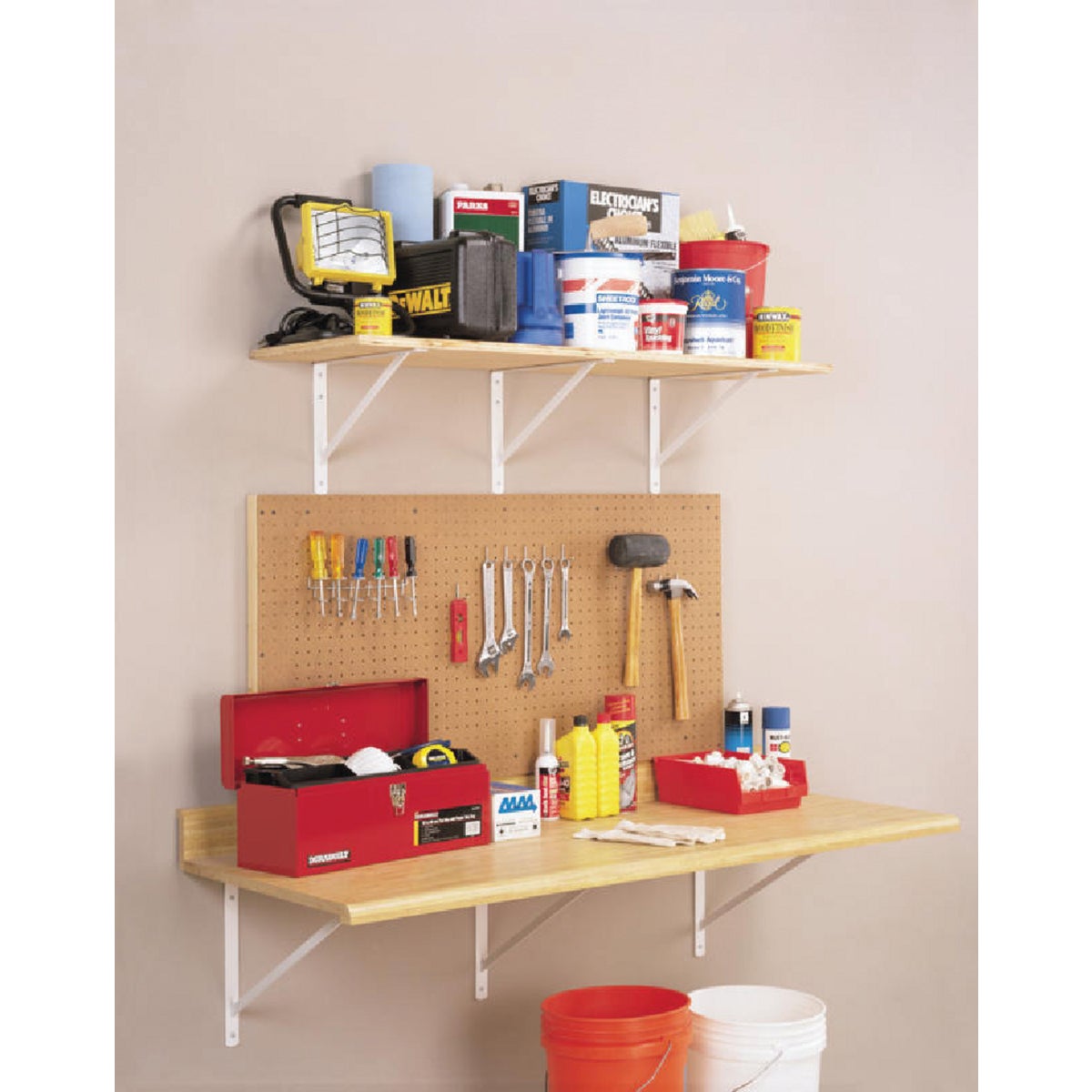 Knape & Vogt 208 Series 20 In. D. x 13 In. H. White Super Duty L-Bracket Image 5