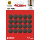 Super Sliders 3/4 In. Round Brown Felt Furniture Pads (20-Piece) Image 1