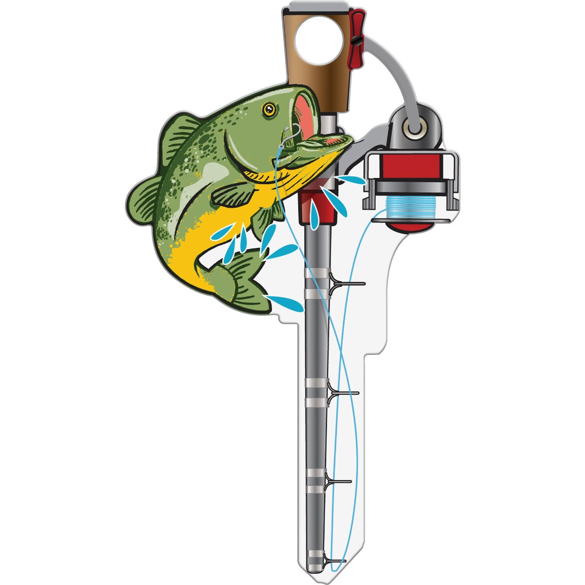 Lucky Line Fishing Pole Design Decorative House Key, SC1 