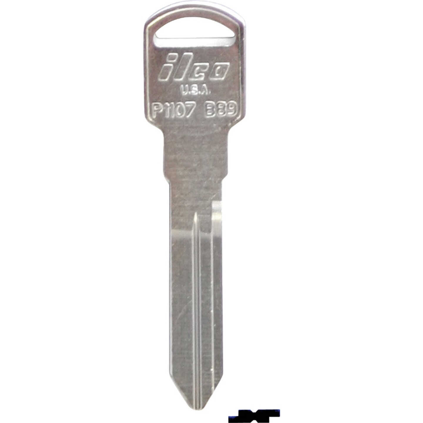 ILCO GM Nickel Plated Automotive Key, B89 / P1107 (10-Pack) Image 1