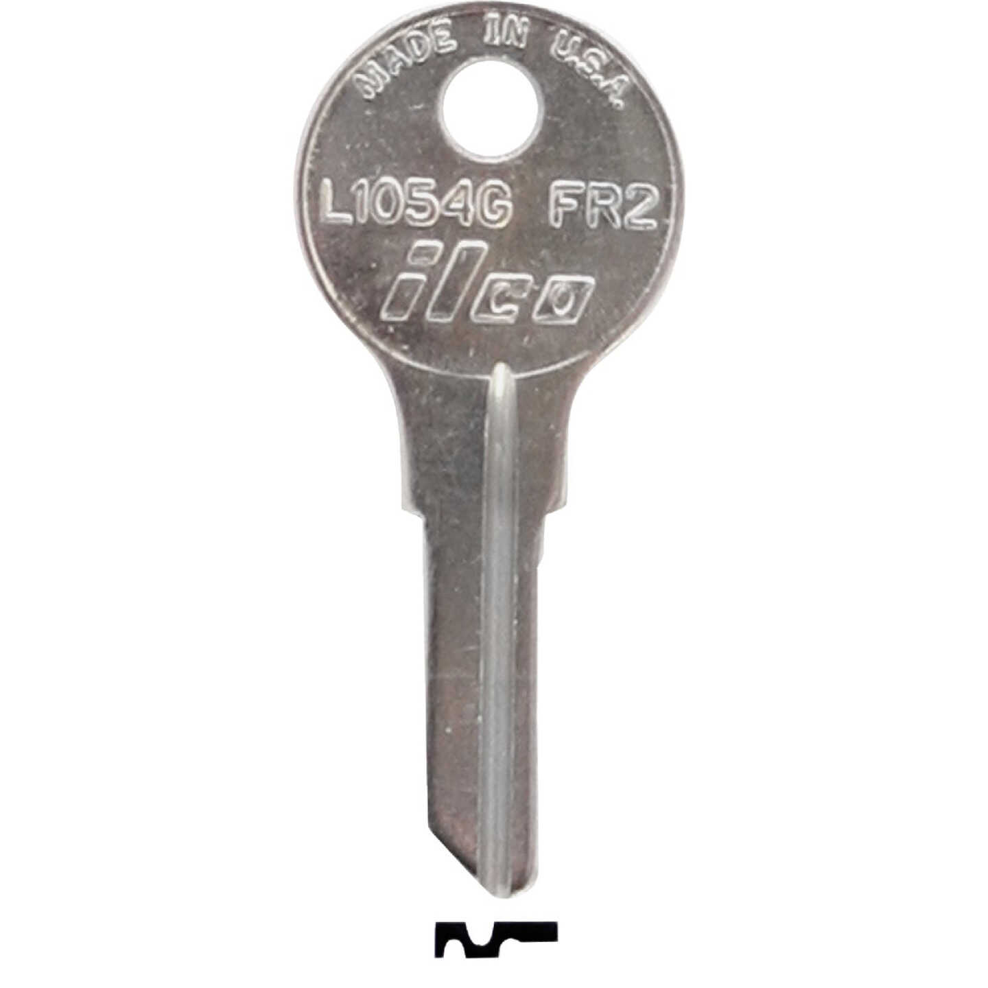 ILCO Fort Nickel Plated File Cabinet Key FR2 / L1054G (10-Pack) Image 1