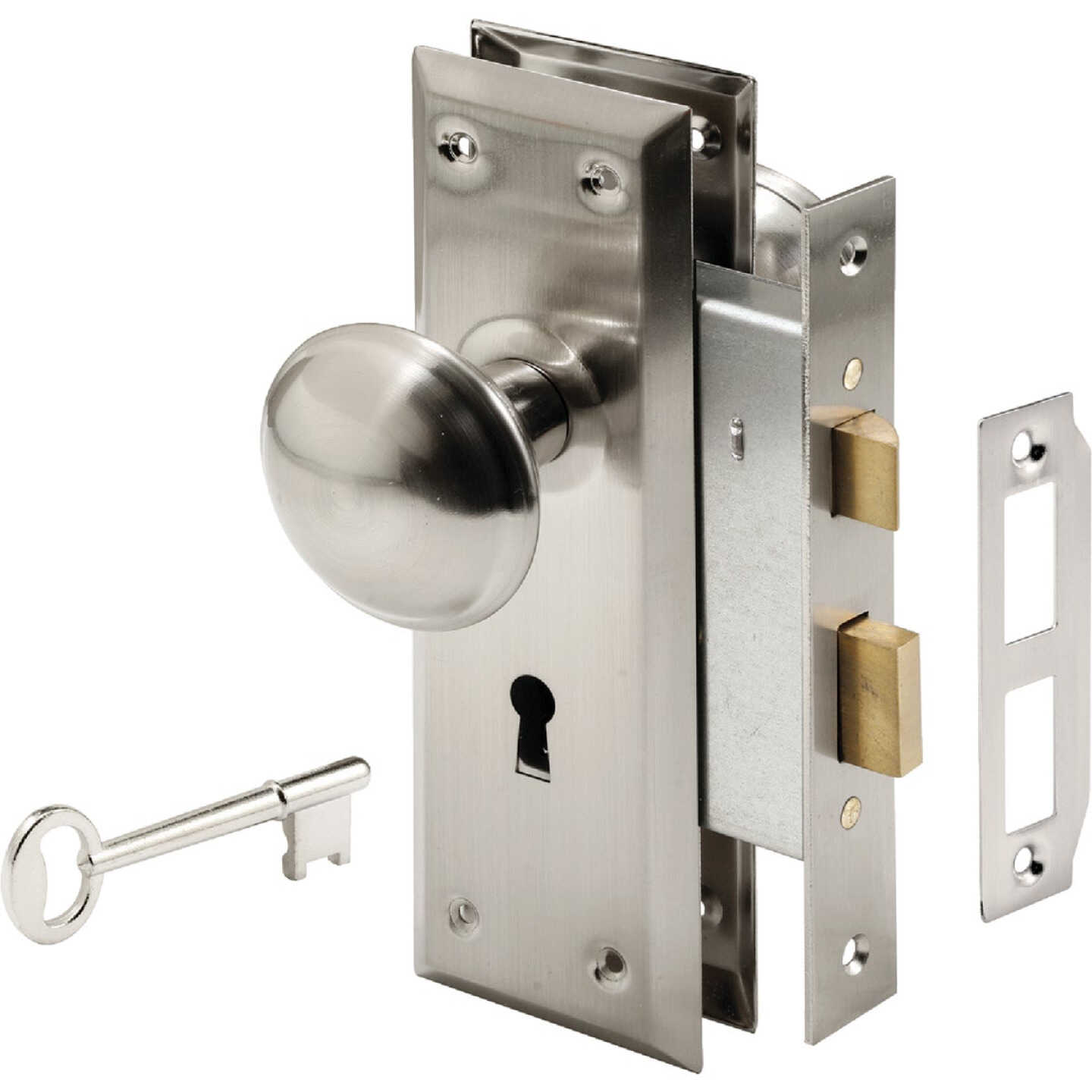 Defender Security Satin Nickel Keyed Mortise Entry Lock Set Image 1