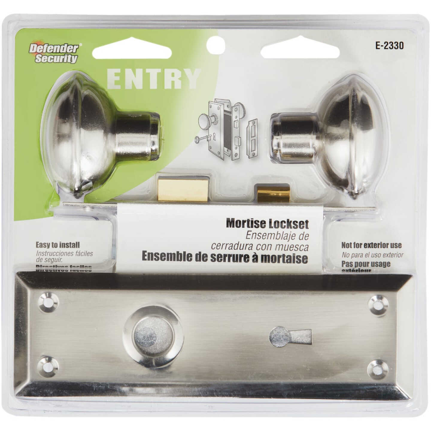 Defender Security Satin Nickel Keyed Mortise Entry Lock Set Image 2