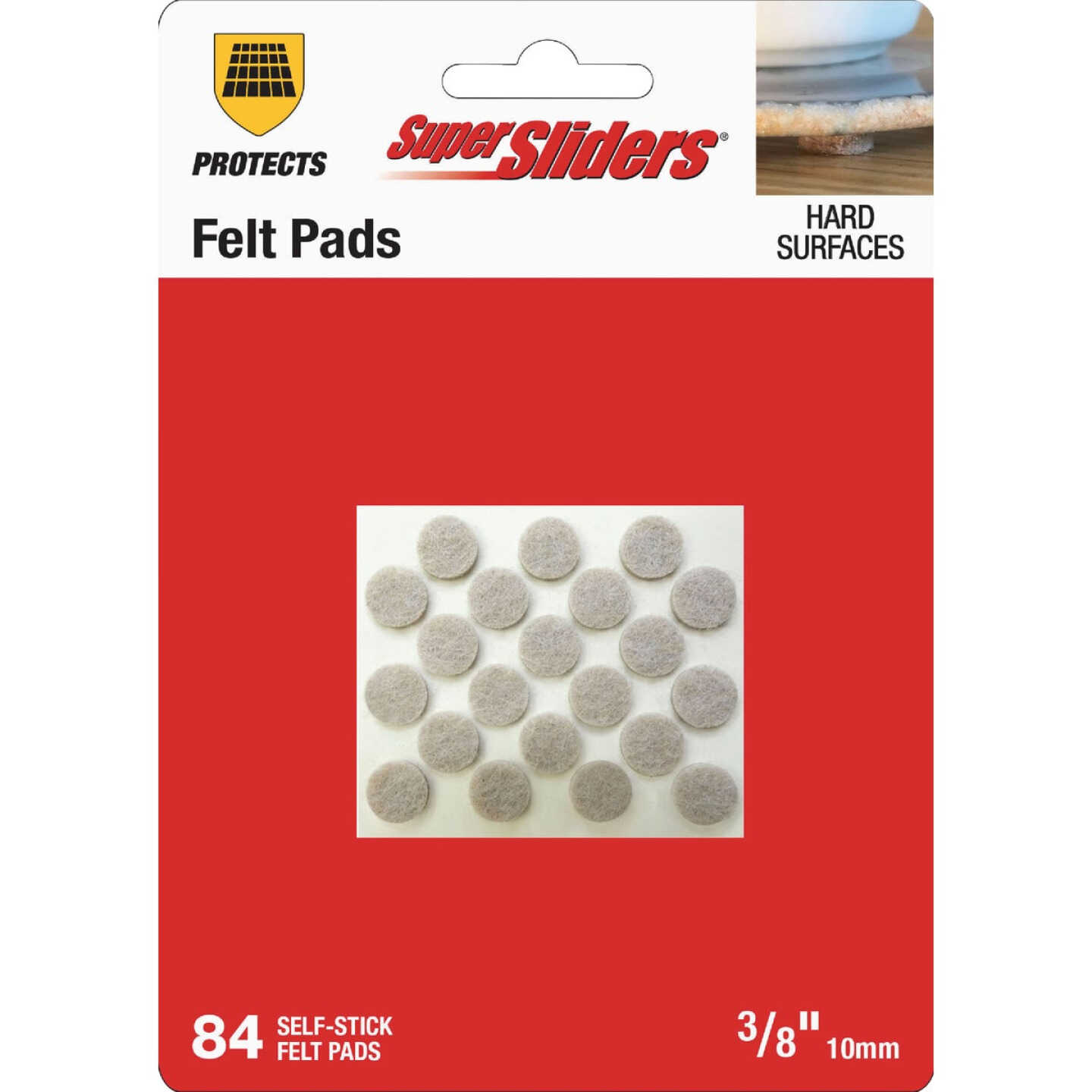 Super Sliders 3/8 In. Round Beige Felt Furniture Pad (84-Piece) Image 1