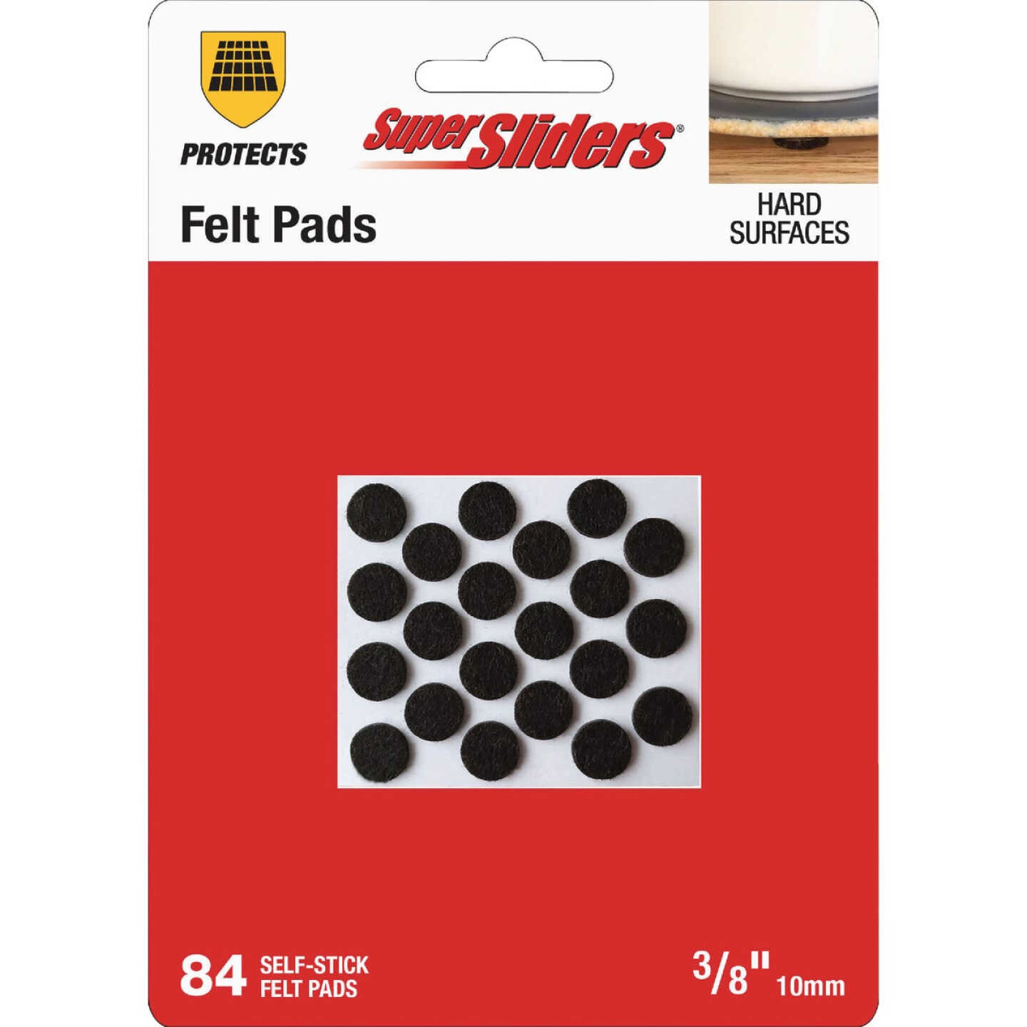 Super Sliders 3/8 In. Round Brown Felt Furniture Pads (84-Piece) Image 1