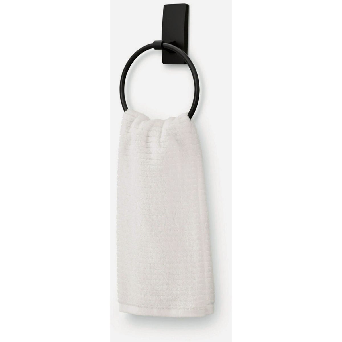Command Bath Matte Black Adhesive Towel Ring, 2 Strips Image 3
