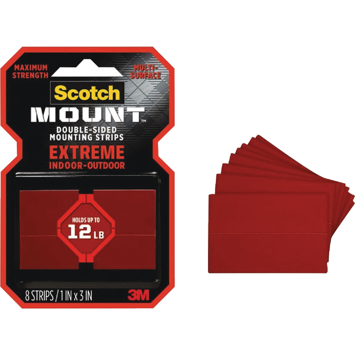 Scotch Mount 1 In. x 3 In. Extreme Double-Sided Mounting Strips (8-Count)