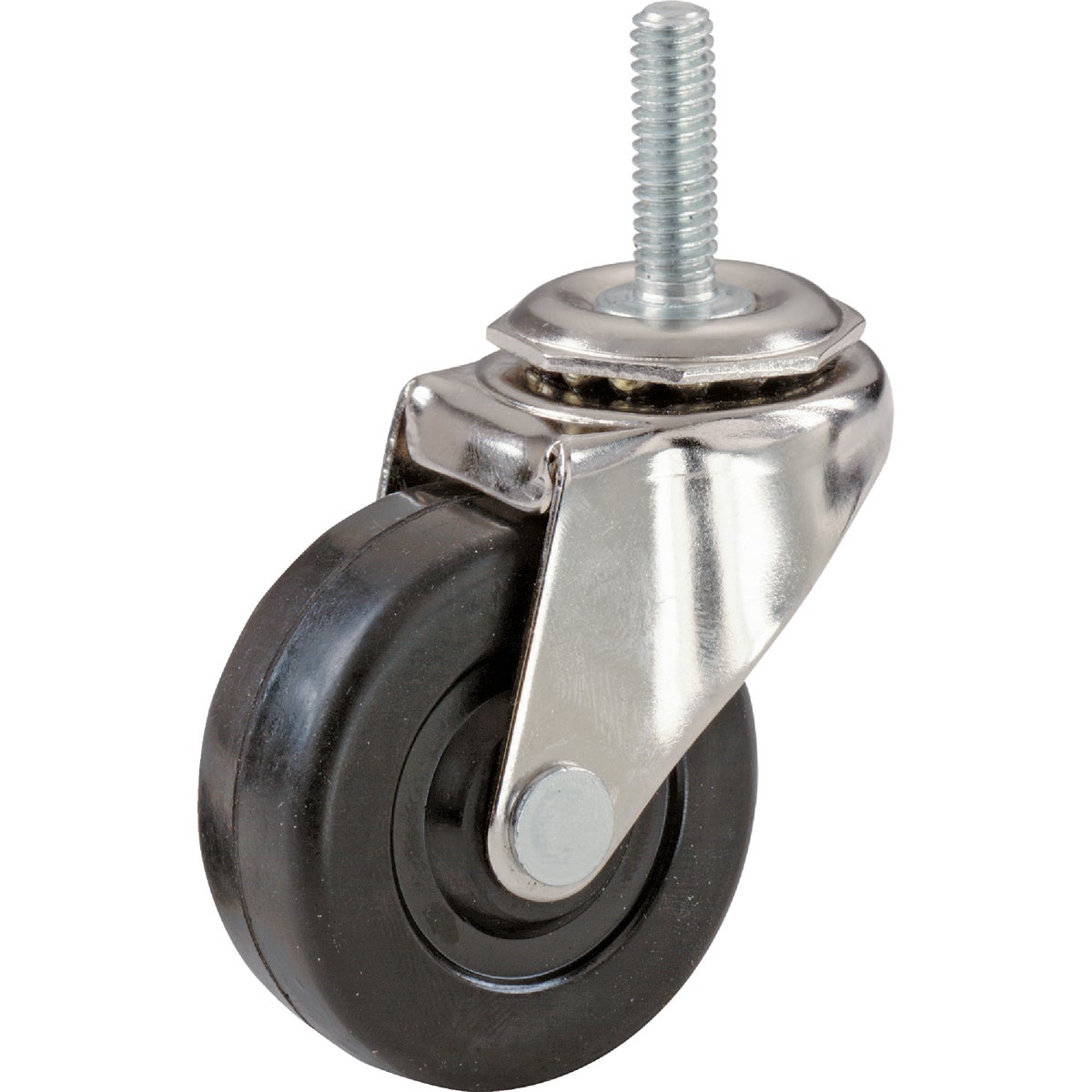 Shepherd Hardware 4 In. Rubber Swivel Caster with Threaded Stem