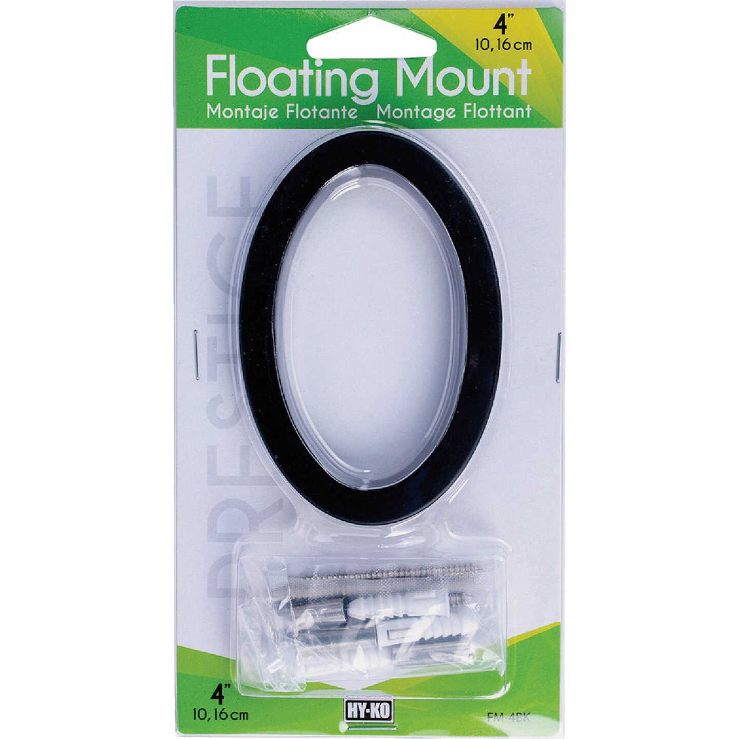 Hy-Ko 4 In. Black Floating Mount Number 0 Image 1