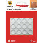 Super Sliders 1/2 In. Clear Round Furniture Wall Bumper (12-Pack) Image 1