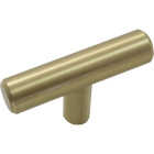 Laurey Melrose T-Shaped 2 In. Satin Brass Steel T-Bar Knob Image 1