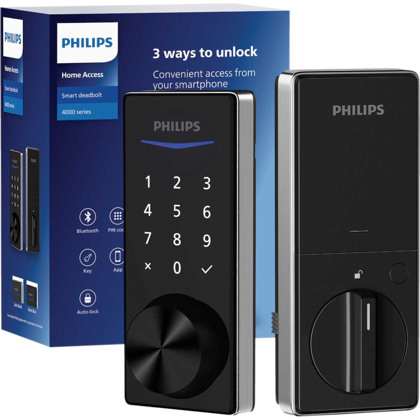 Philips Bluetooth Touchscreen Electronic Deadbolt with Wifi Bridge, Satin Nickel Image 1