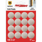 Super Sliders 1 In. Round Beige Felt Furniture Pads (16-Piece) Image 1
