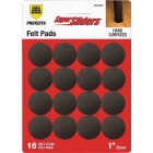 Super Sliders 1 In. Round Brown Felt Furniture Pad (16-Piece) Image 1