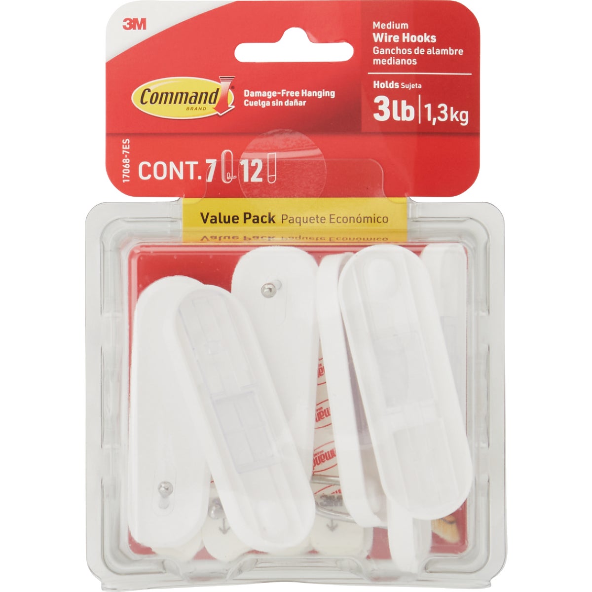 Command Medium Wire Hook Value Pack, White, 7 Hooks, 12 Strips Image 8