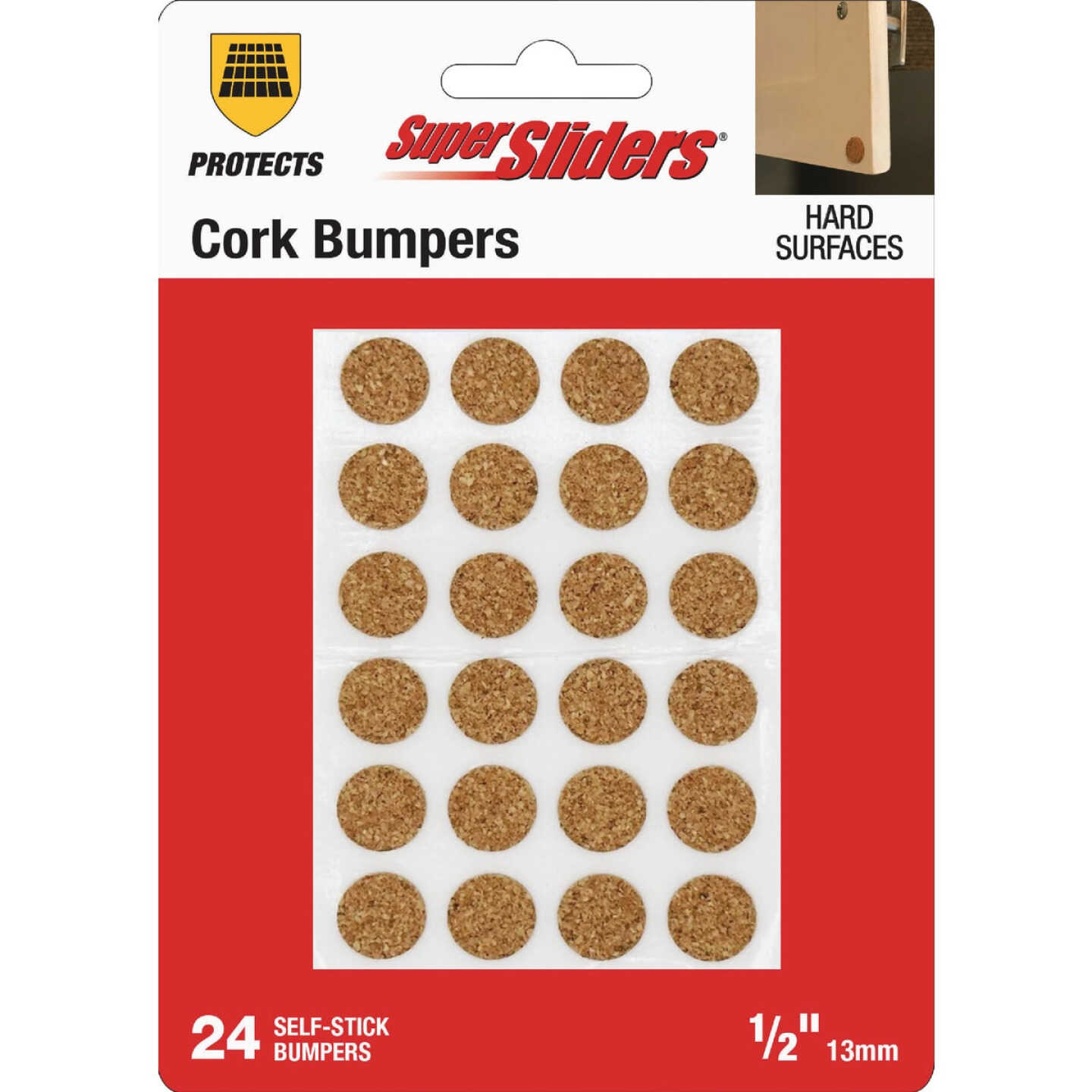 Super Sliders 1/2 In. Bumpers Round Cork Furniture Pads (24-Piece) Image 1