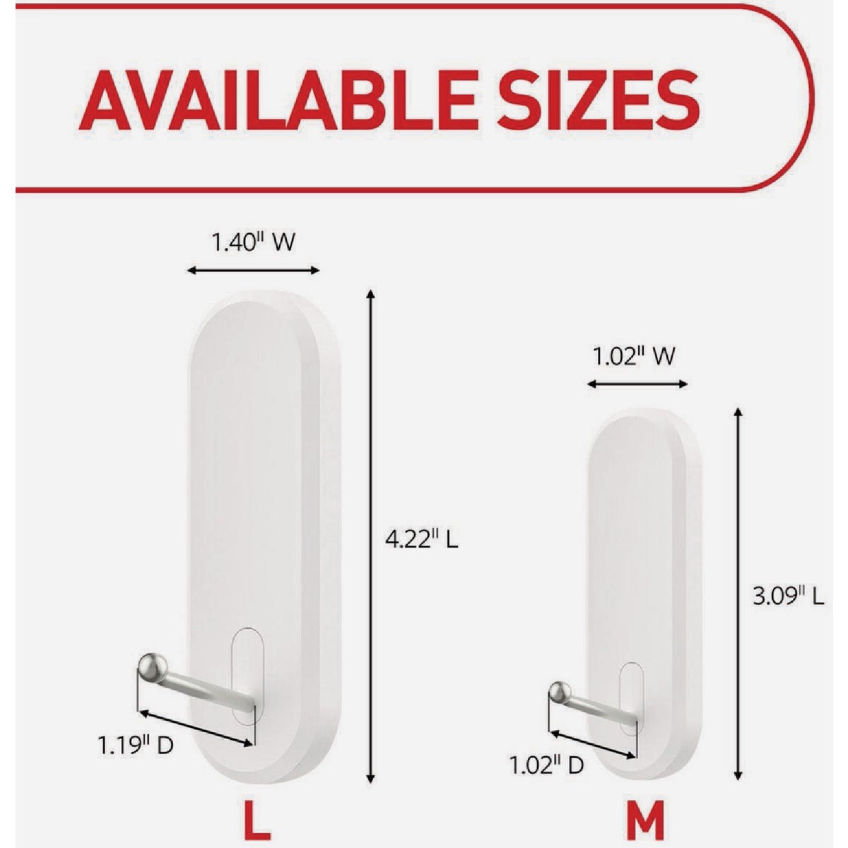 Command Large Wire Hook, White, 3 Hooks, 8 Strips Image 2