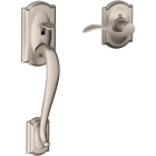 Schlage Camelot Satin Nickel Entry Door Lever Handleset Only Image 1