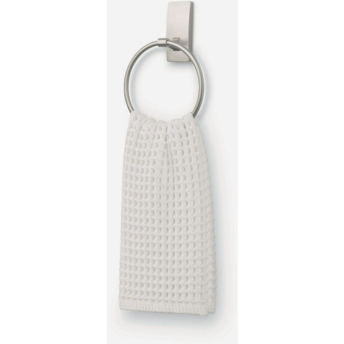 Command Bath Satin Nickel Adhesive Towel Ring, 2 Strips Image 3