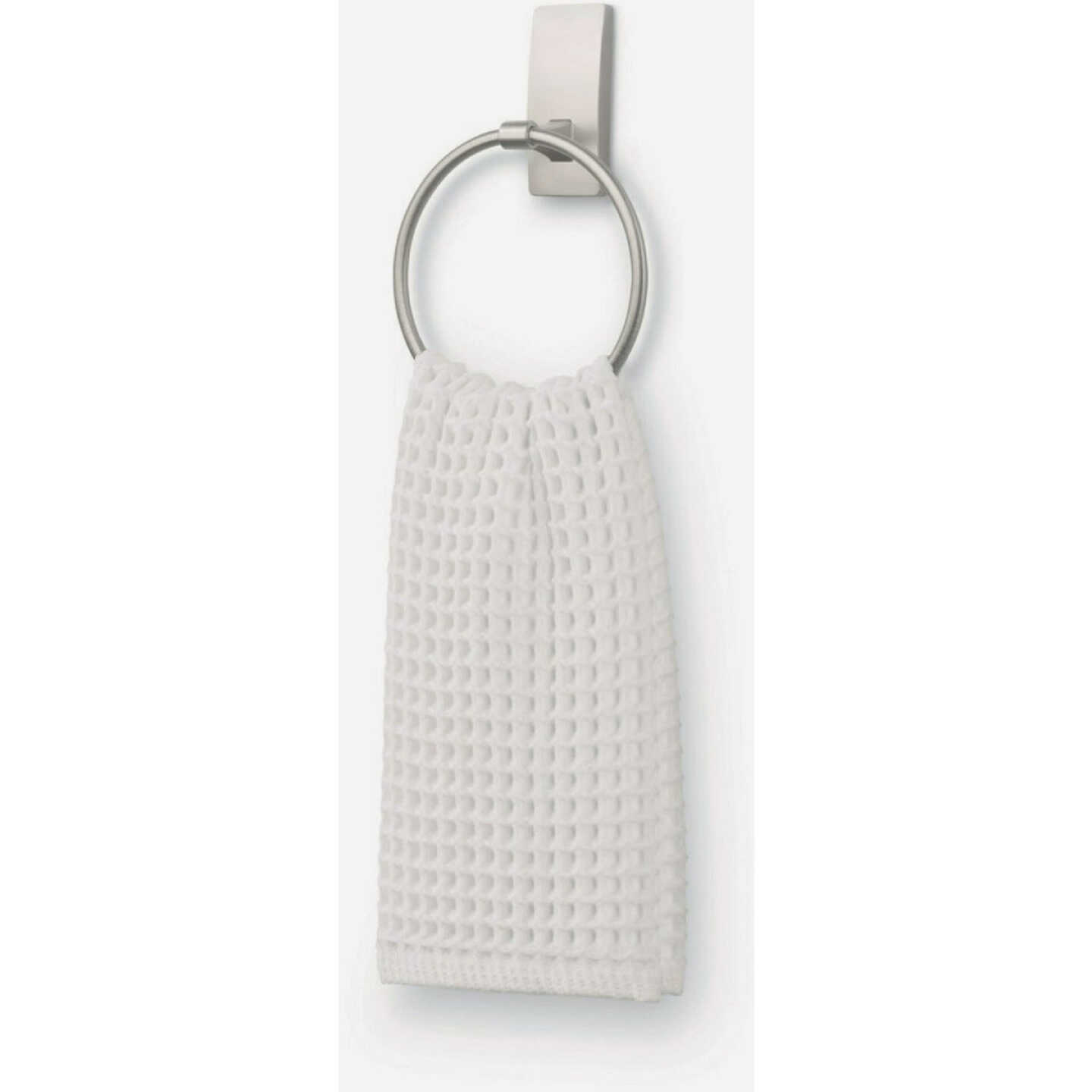 Command Bath Satin Nickel Adhesive Towel Ring, 2 Strips Image 3