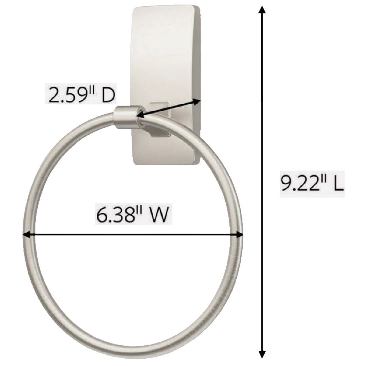 Command Bath Satin Nickel Adhesive Towel Ring, 2 Strips Image 8