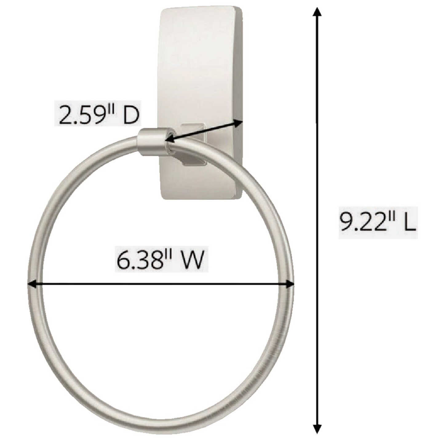 Command Bath Satin Nickel Adhesive Towel Ring, 2 Strips Image 8