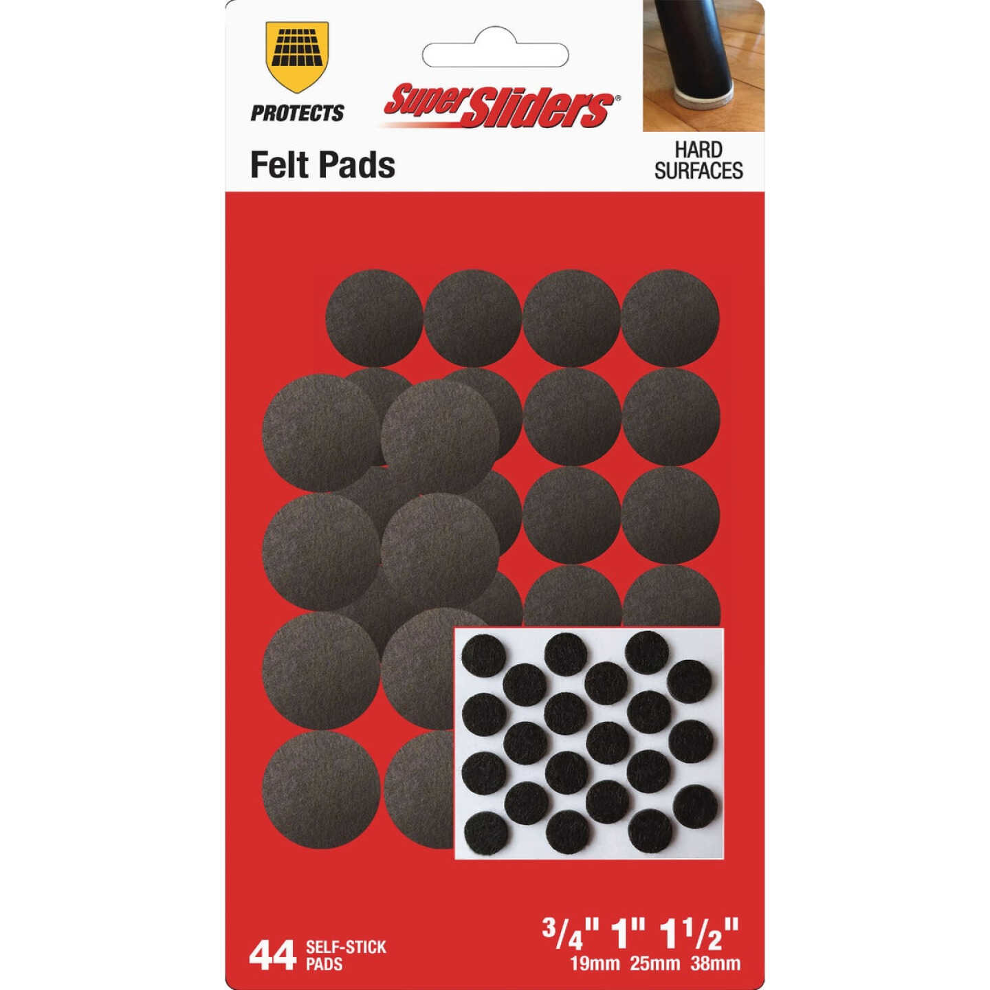 Super Sliders Felt Combo Brown Furniture Pad Variety Assortment (44-Piece) Image 1