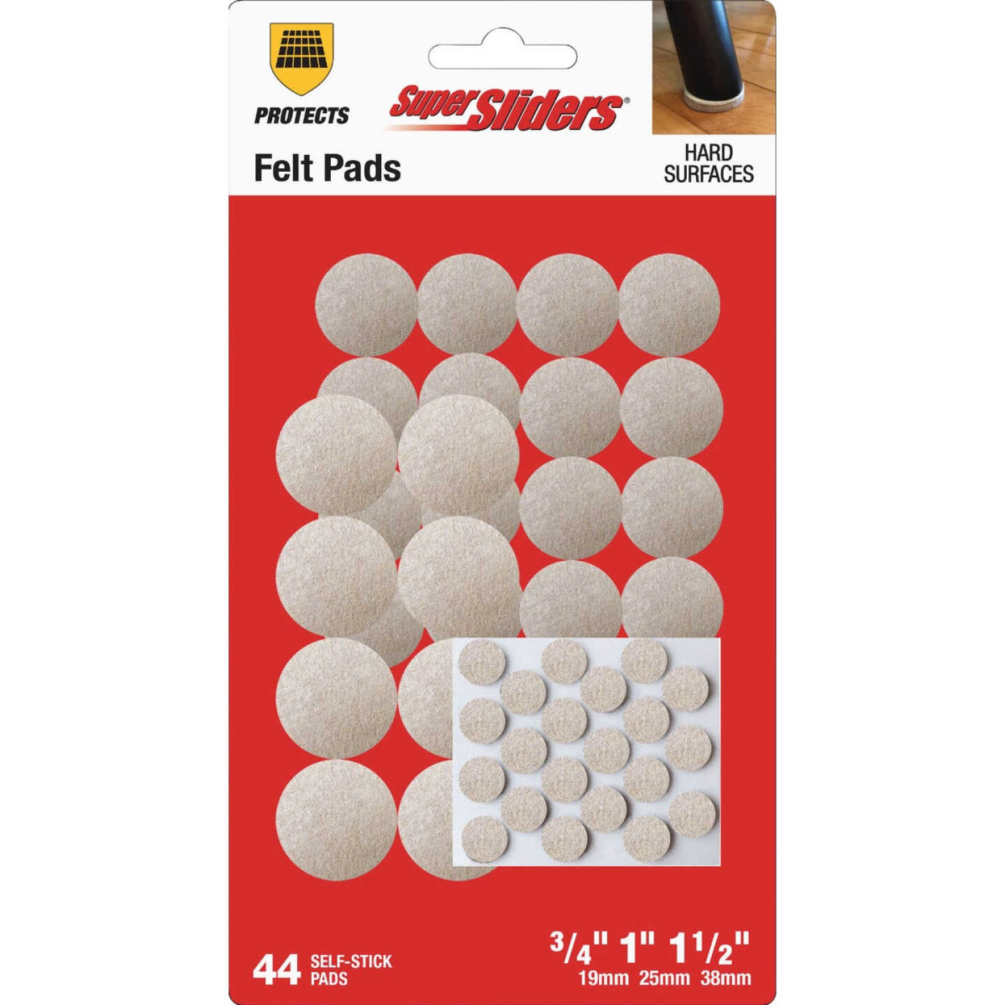 Super Sliders Felt Combo Oatmeal Furniture Pad Variety Assortment (44-Piece) Image 1