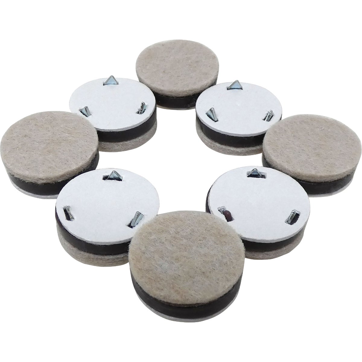 Super Sliders 1 In. Tap-On Round Beige Felt Furniture Pads (8-Piece) Image 2