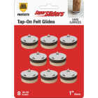 Super Sliders 1 In. Tap-On Round Beige Felt Furniture Pads (8-Piece) Image 1