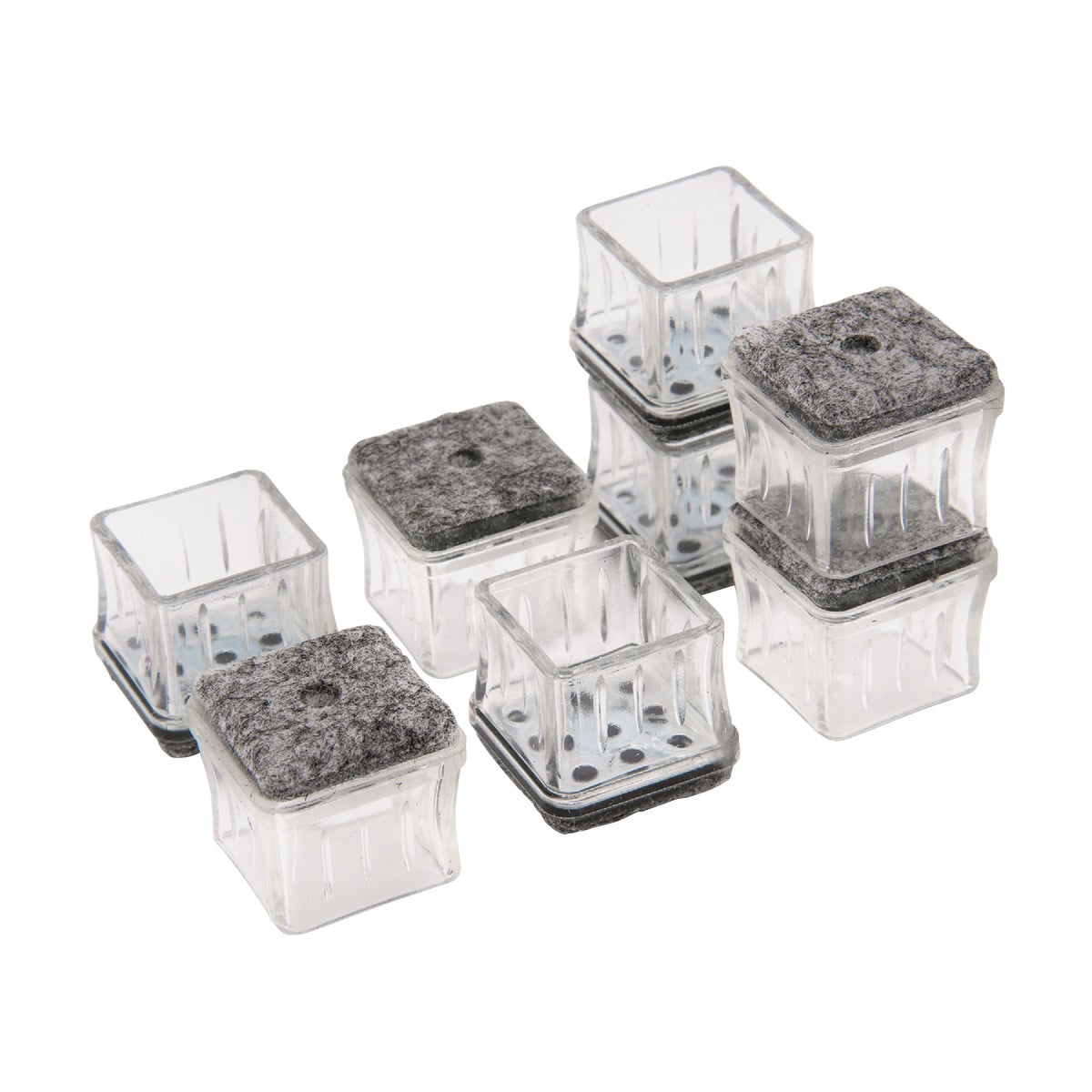 Magic Sliders Magic Fit - .59 In. - .70 In. Square Felt Furniture Leg Cup (8-Pack) Image 1