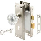 Defender Security Satin Nickel Keyed Mortise Entry Lock Set With Glass Knob Image 1