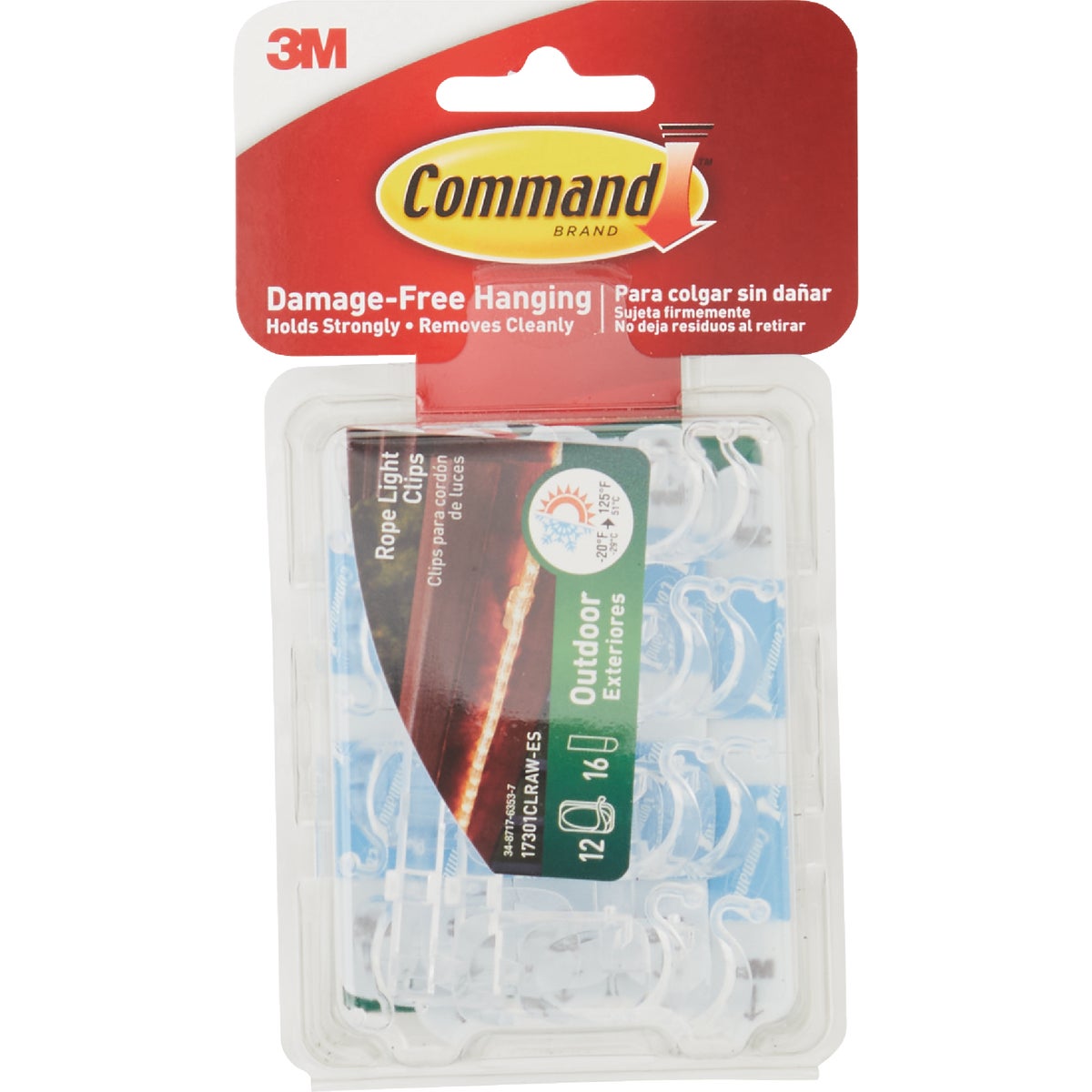 Command Outdoor Rope Light Clips, 12 Clips, 16 Strips Image 7
