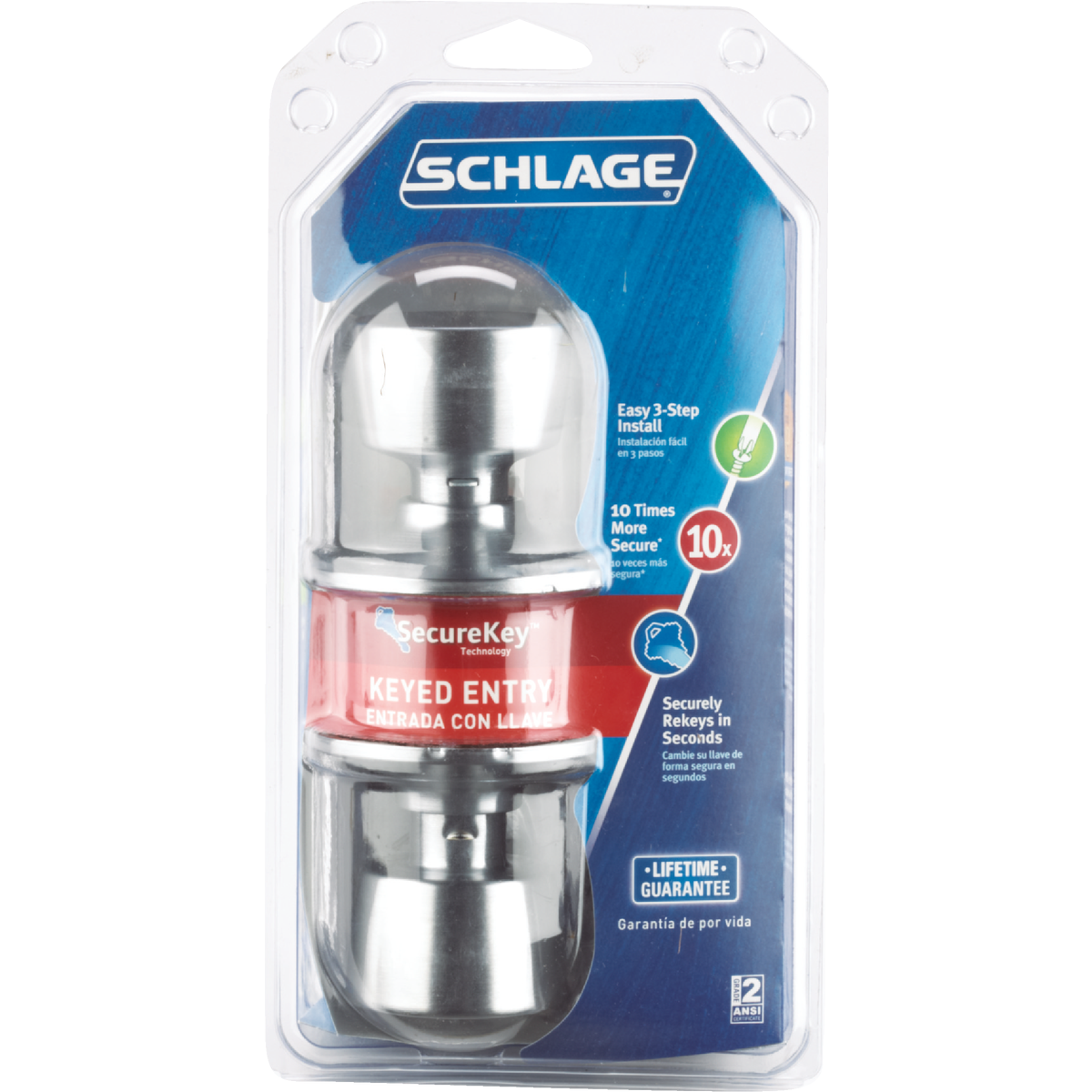 Schlage Bell Satin Chrome Entry Door Knob  Image 2