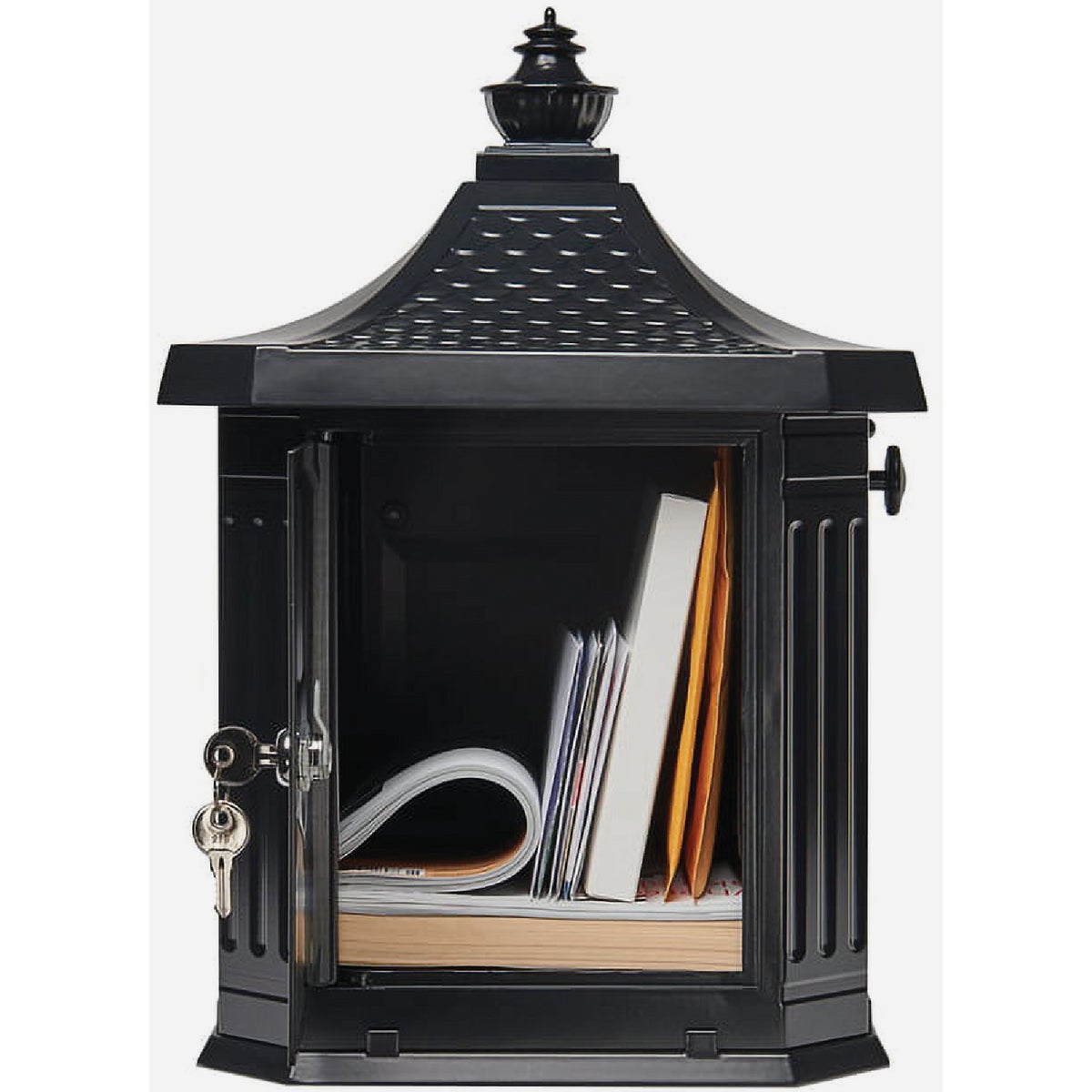 Gibraltar Hamilton Black Locking Post Mount Mailbox Image 2