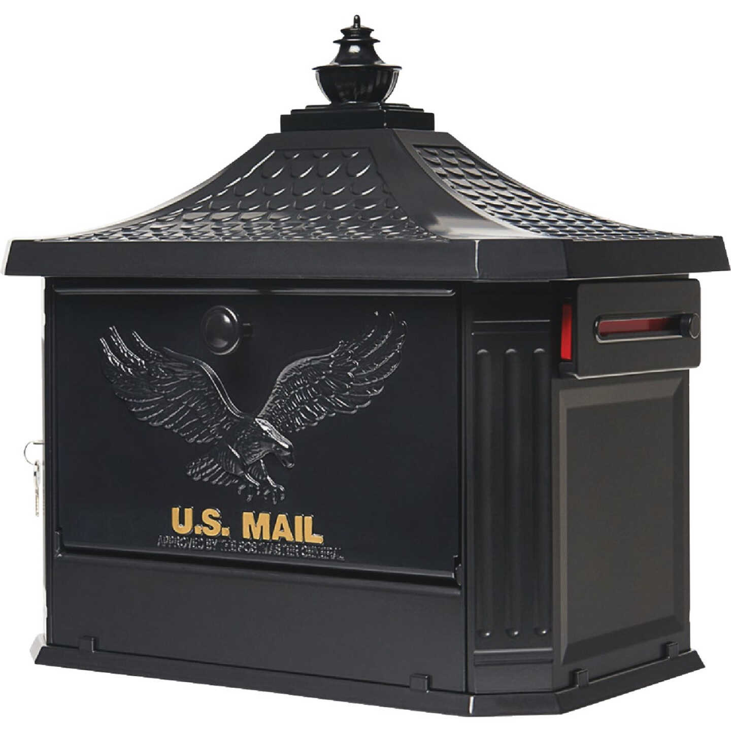 Gibraltar Hamilton Black Locking Post Mount Mailbox Image 1