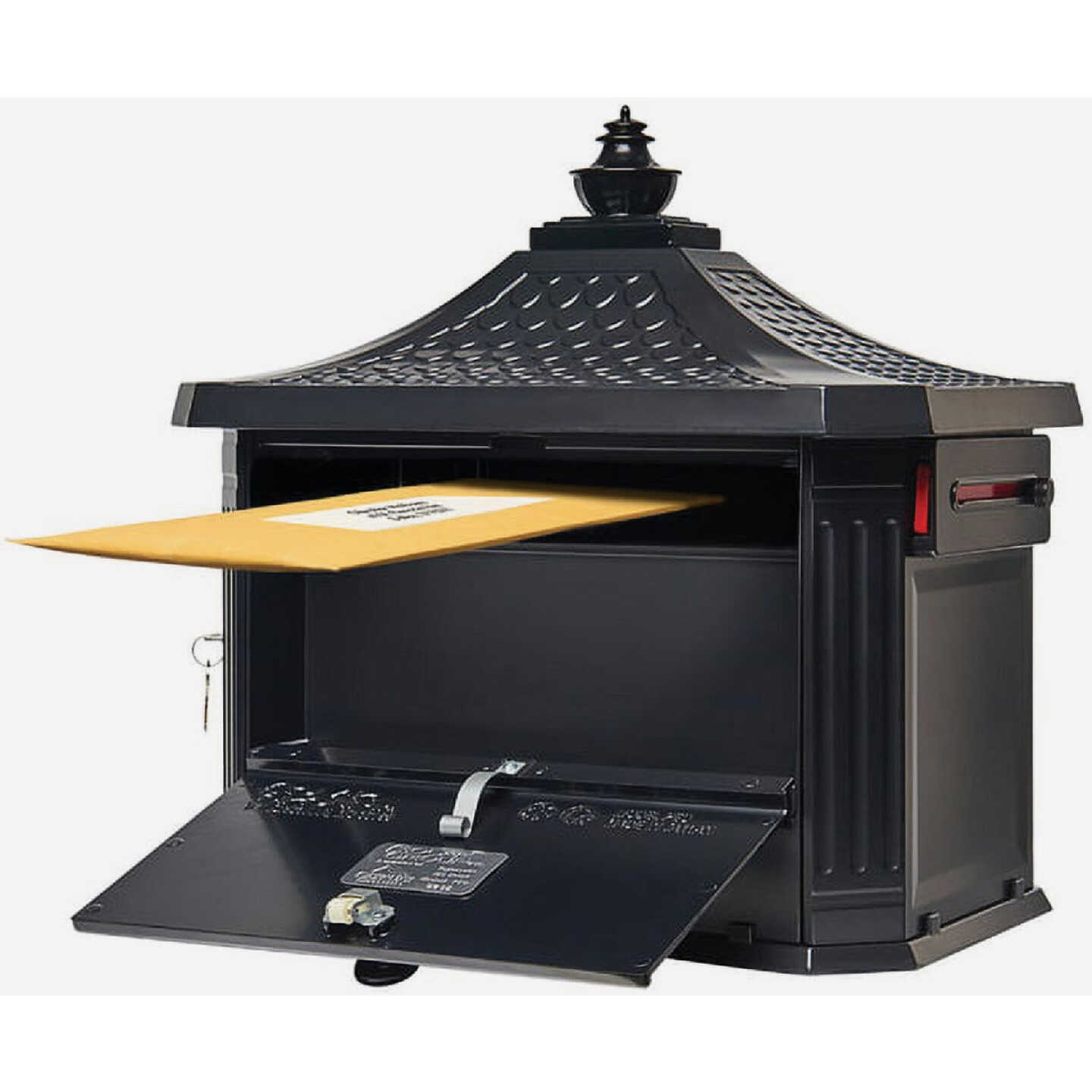 Gibraltar Hamilton Black Locking Post Mount Mailbox Image 3