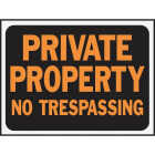Hy-Ko 9x12 Plastic Sign, Private Property No Trespassing Image 1