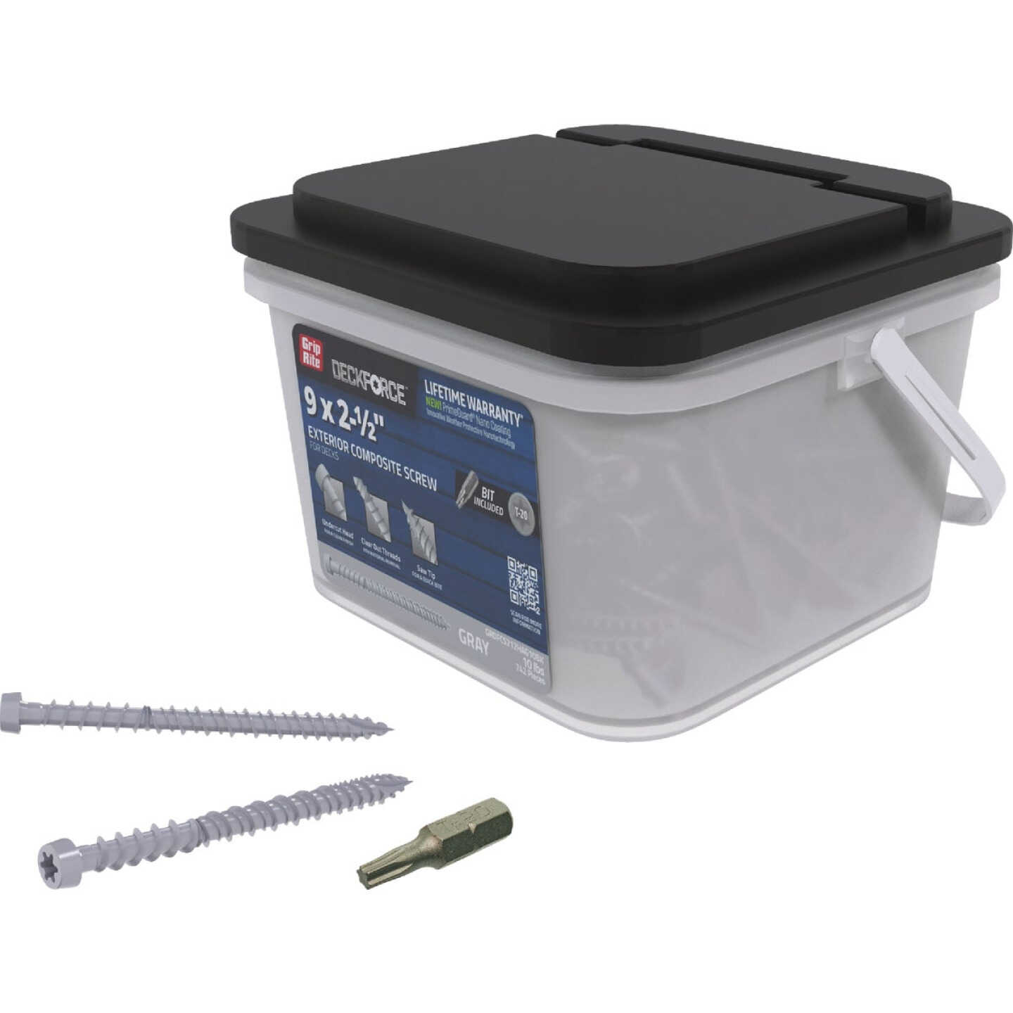 Grip-Rite DeckForce 2-1/2 In. Composite Harbor Gray Deck Screw (10BK) Image 2