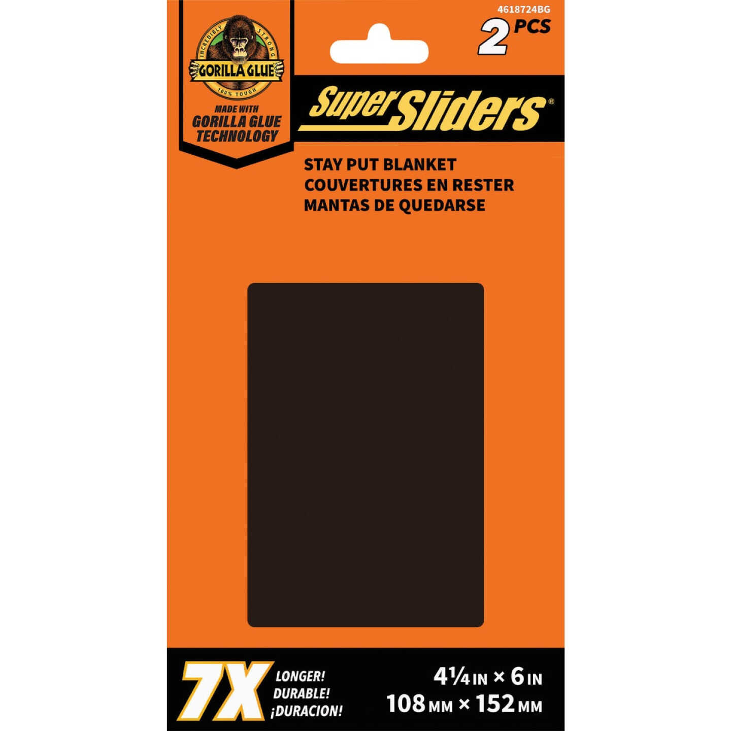 Super Sliders Gorilla Glue 4 1/2 In. x 6 In. Stay Put Blankets (2-Piece) Image 1