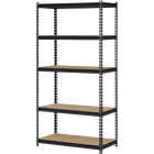 Muscle Rack 36 In. x 18 In. x 72 In. 5-Tier Black Shelving Unit Image 1