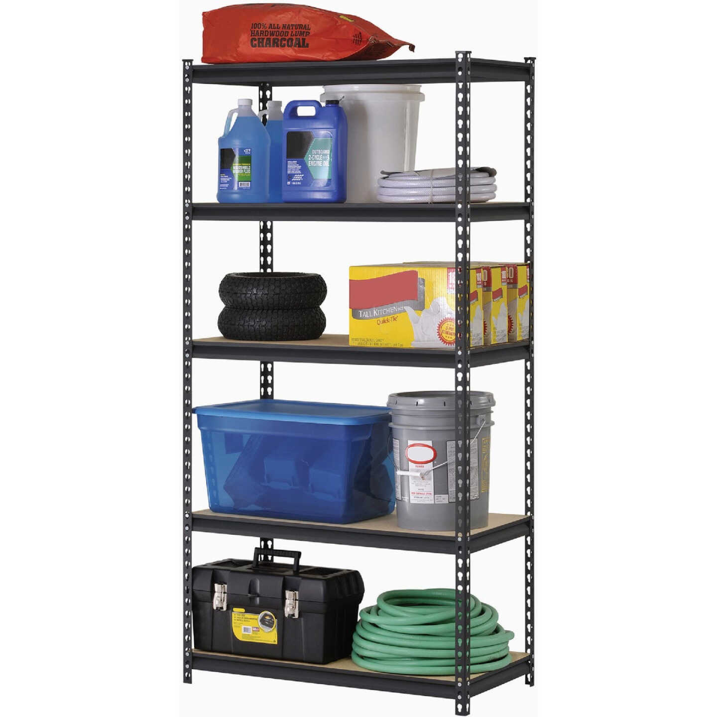 Muscle Rack 36 In. x 18 In. x 72 In. 5-Tier Black Shelving Unit Image 5