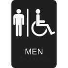 Hy-Ko Deco Series Plastic Braille Restroom Sign, Men Handicapped Image 1