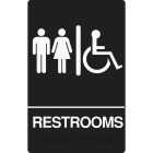 Hy-Ko Deco Series Plastic Braille Sign, Restrooms Handicapped Image 1